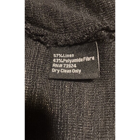 Misook Black Open Front Linen Blend Sheer Cardigan Duster Drape Dolman Sleeve M - Picture 3 of 8